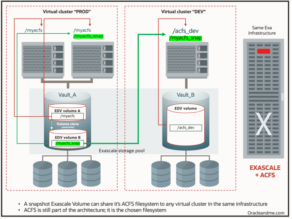 Snapshot volume shared across different virtual clusters in the same infrastructure